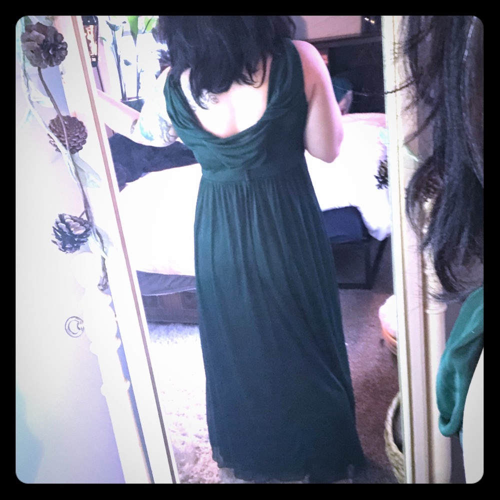 Bridesmaid flowing forest dress